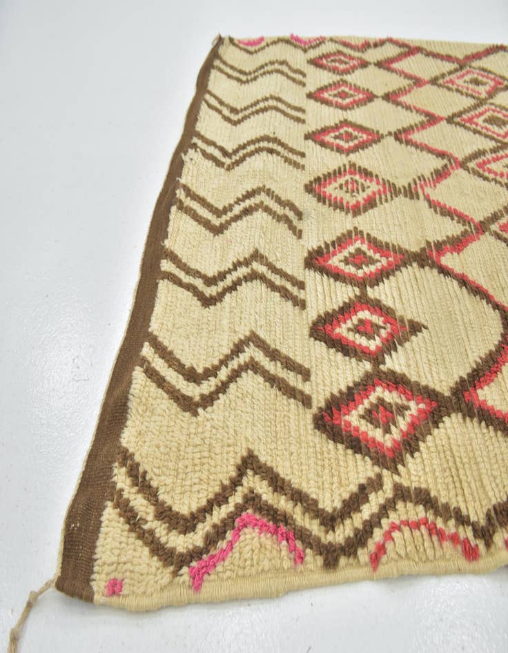 Detail image of  4' 5 x 6'  Hand Knotted Moroccan Wool Rug