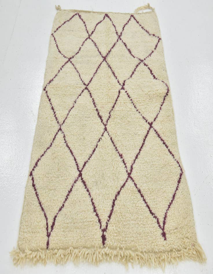 Detail image of  3' 3 x 4' 8  Hand Knotted Moroccan Wool Rug