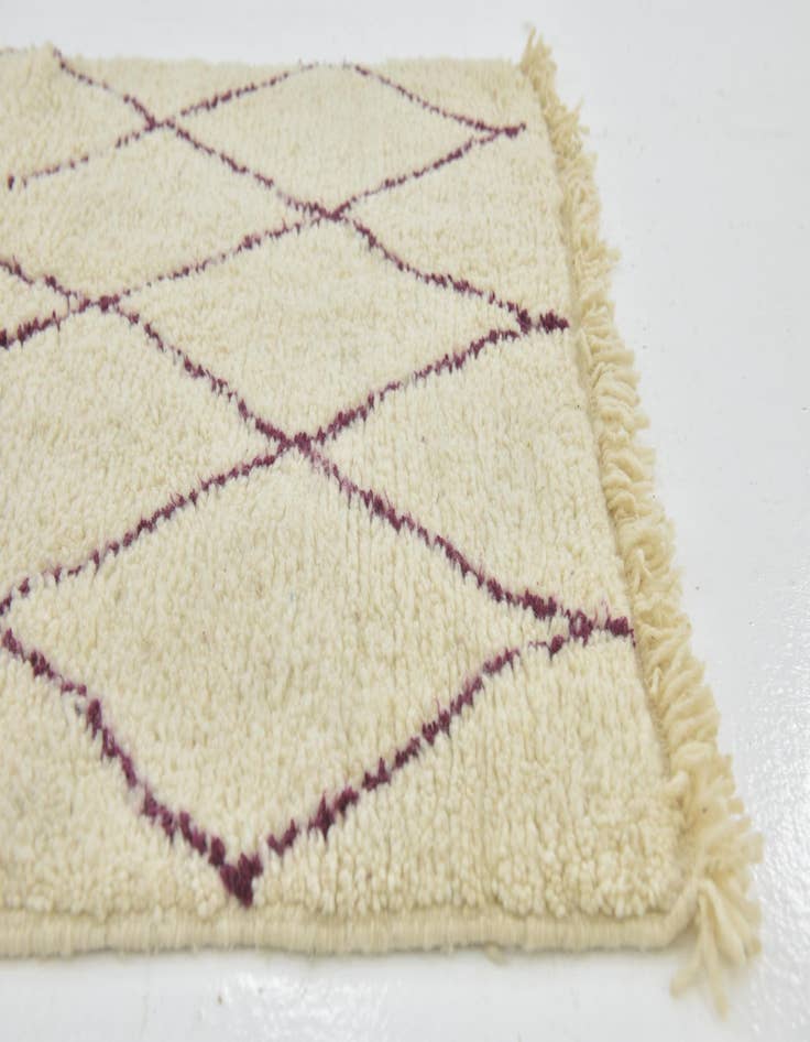 Detail image of  3' 3 x 4' 8  Hand Knotted Moroccan Wool Rug
