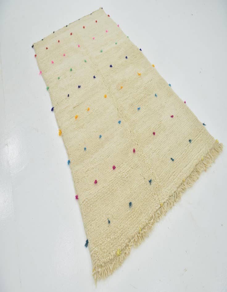 Detail image of  4' 9 x 8' 2  Hand Knotted Moroccan Wool Rug