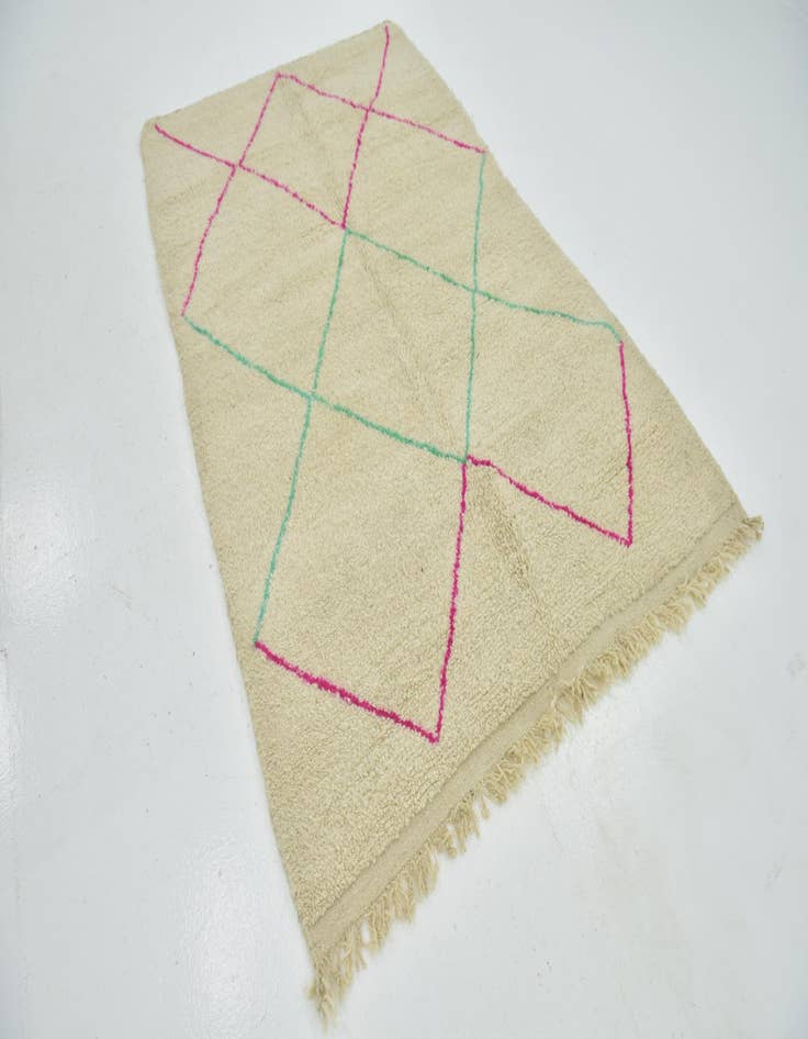 Detail image of  5' 2 x 8'  Hand Knotted Moroccan Wool Rug