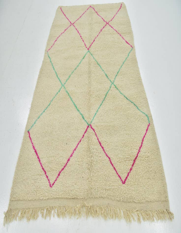 Detail image of  5' 2 x 8'  Hand Knotted Moroccan Wool Rug