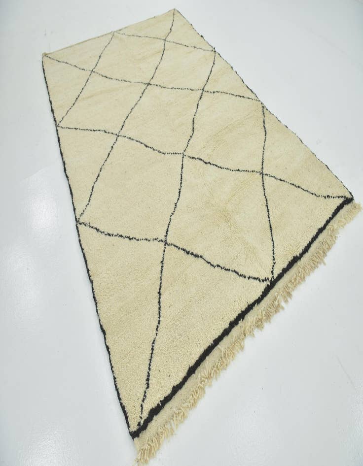 Detail image of  6' 6 x 9'  Hand Knotted Moroccan Wool Rug