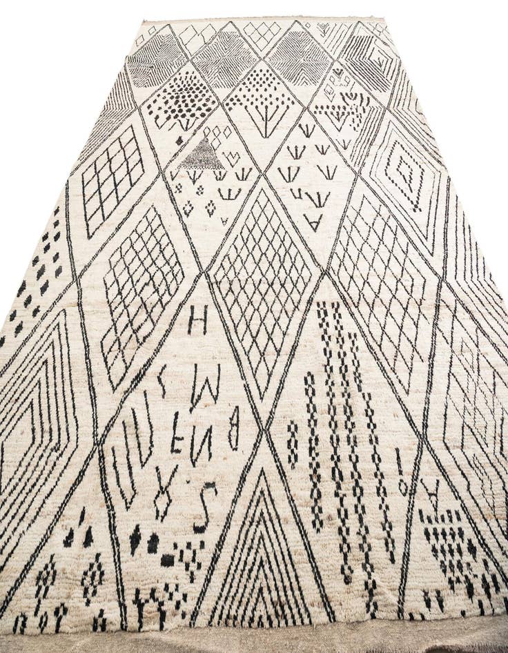 Detail image of  10' 7 x 14' 1  Hand Knotted Moroccan Wool Rug