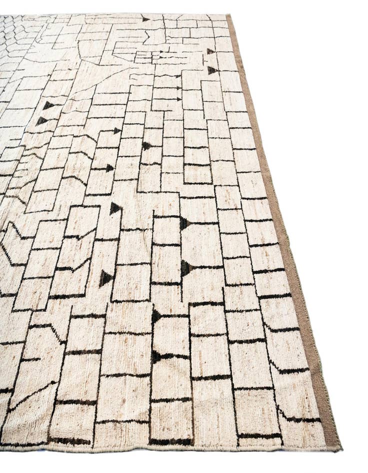 Detail image of  12' 6 x 17' 6  Hand Knotted Moroccan Wool Rug