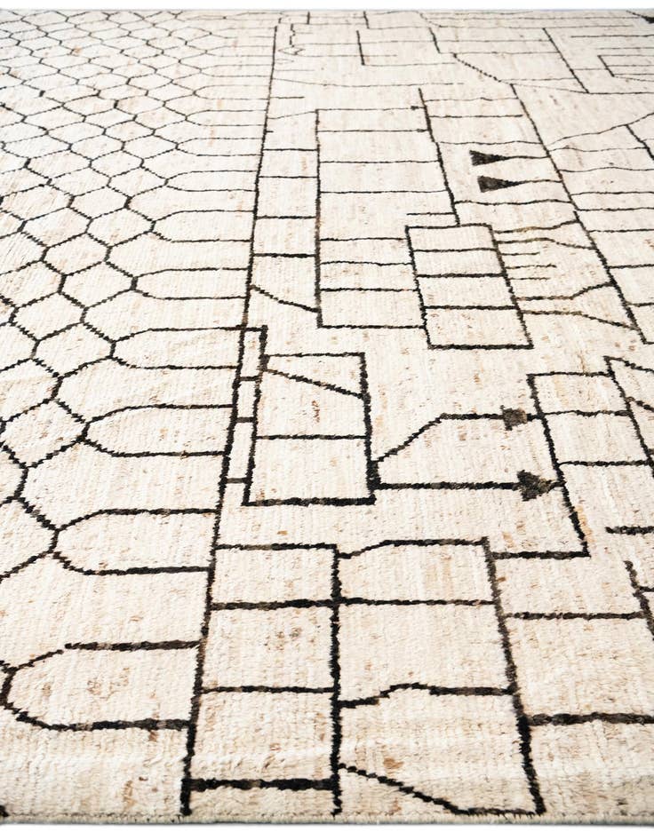 Detail image of  12' 6 x 17' 6  Hand Knotted Moroccan Wool Rug