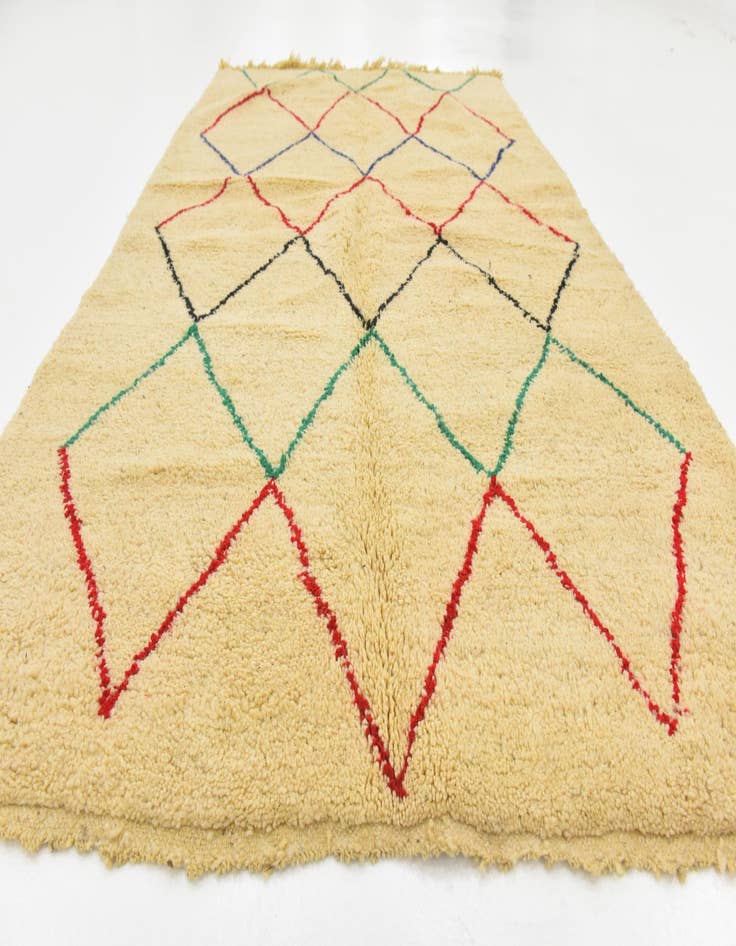 Detail image of  5' 1 x 8' 2  Hand Knotted Moroccan Wool Rug