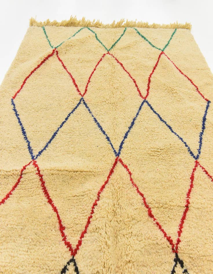 Detail image of  5' 1 x 8' 2  Hand Knotted Moroccan Wool Rug