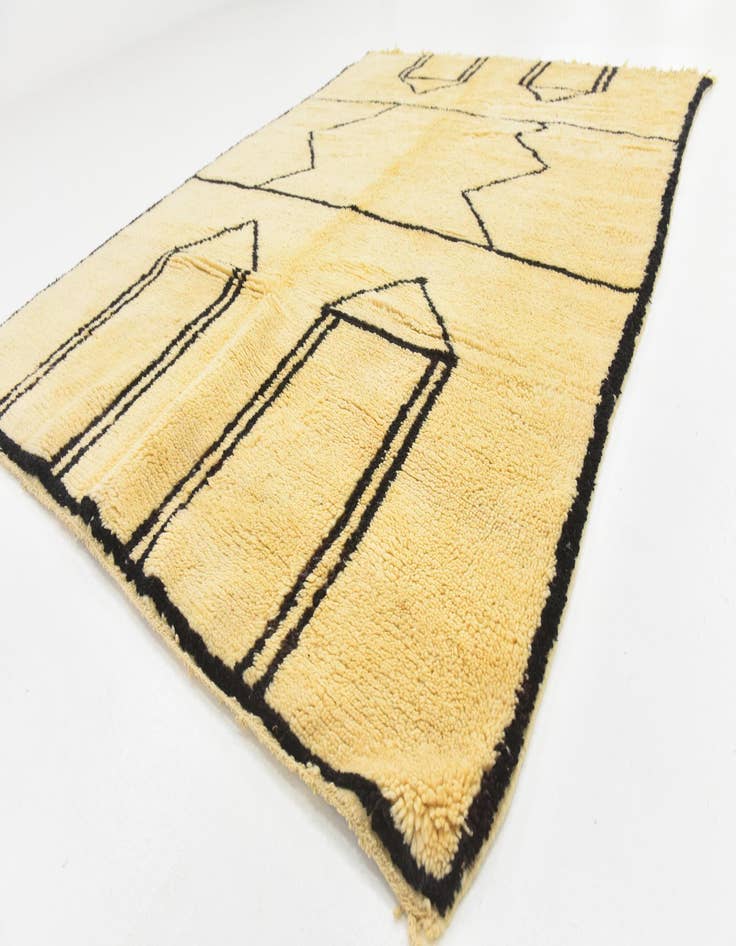 Detail image of  5' 6 x 7' 5  Hand Knotted Moroccan Wool Rug