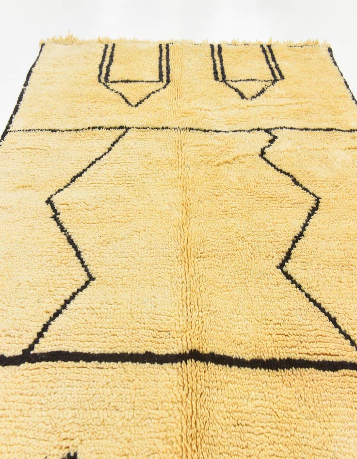Detail image of  5' 6 x 7' 5  Hand Knotted Moroccan Wool Rug