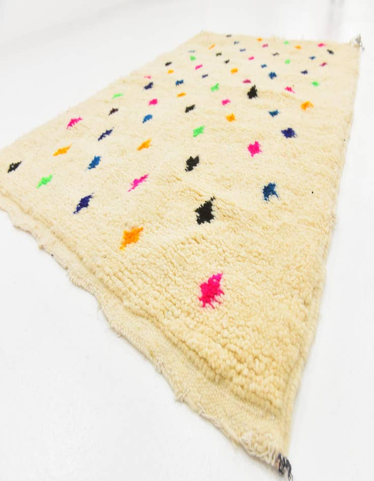 Detail image of  3' 6 x 4' 11  Hand Knotted Moroccan Wool Rug