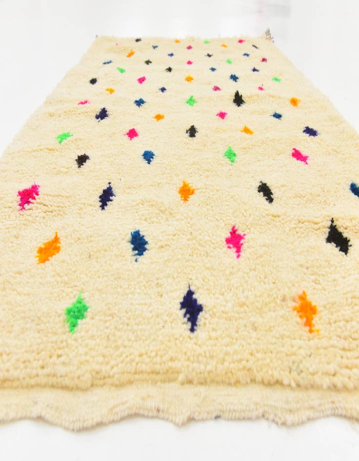 Detail image of  3' 6 x 4' 11  Hand Knotted Moroccan Wool Rug