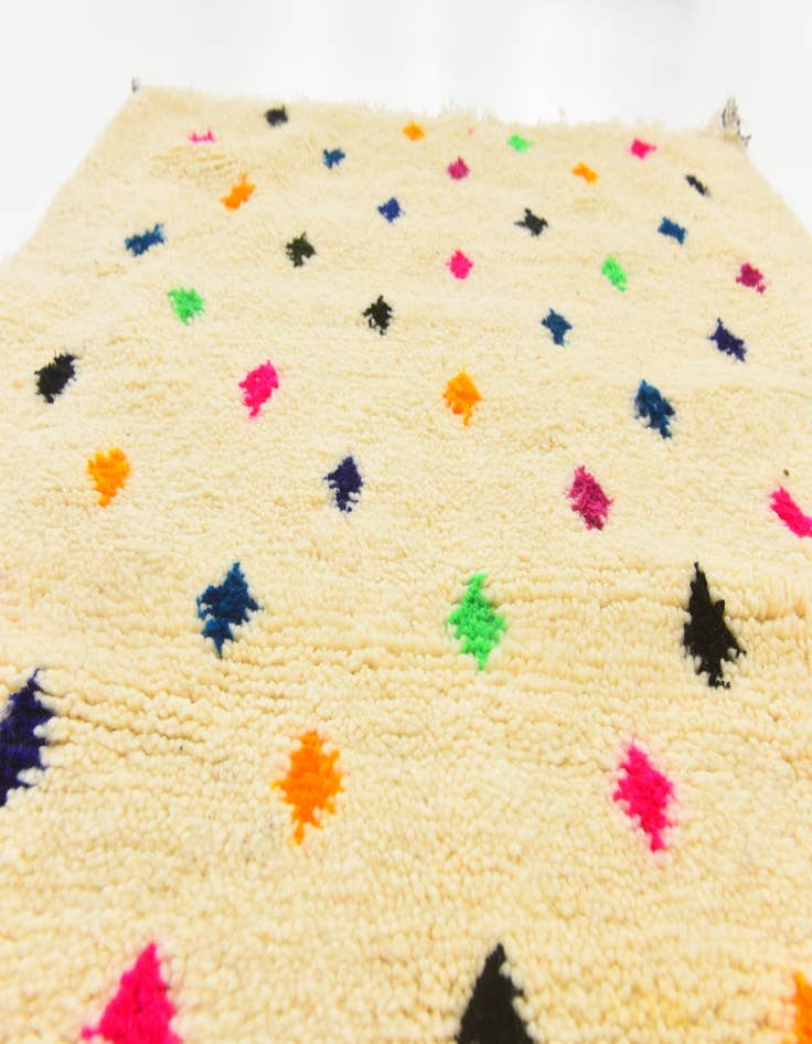 Detail image of  3' 6 x 4' 11  Hand Knotted Moroccan Wool Rug