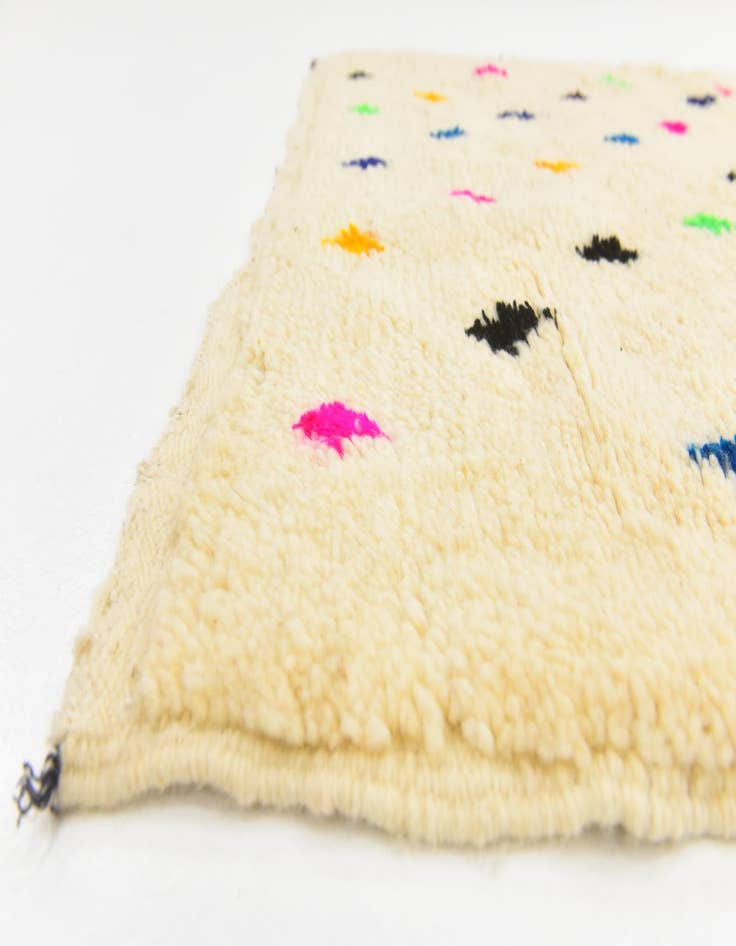 Detail image of  3' 6 x 4' 11  Hand Knotted Moroccan Wool Rug