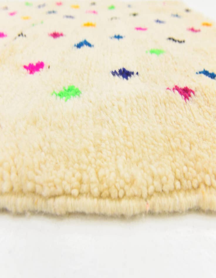 Detail image of  3' 6 x 4' 11  Hand Knotted Moroccan Wool Rug