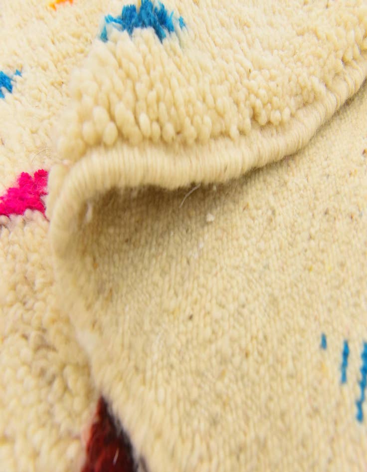 Detail image of  3' 4 x 4' 9  Hand Knotted Moroccan Wool Rug