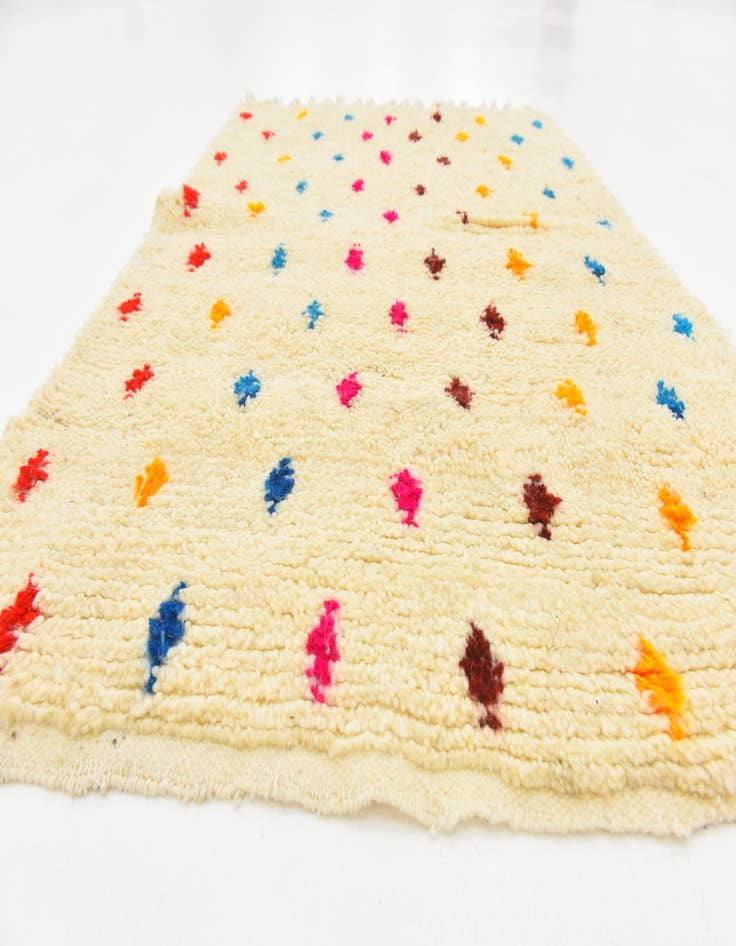 Detail image of  3' 4 x 4' 9  Hand Knotted Moroccan Wool Rug