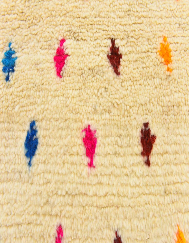 Detail image of  3' 4 x 4' 9  Hand Knotted Moroccan Wool Rug