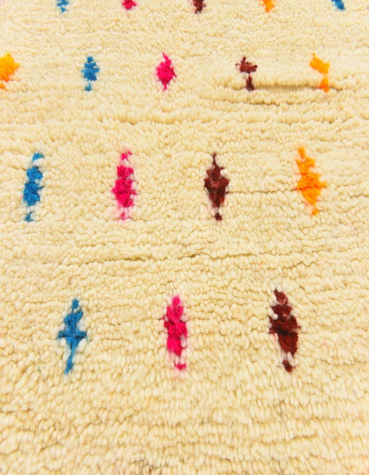 Detail image of  3' 4 x 4' 9  Hand Knotted Moroccan Wool Rug