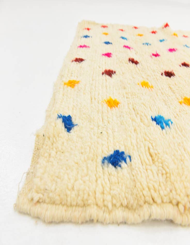 Detail image of  3' 4 x 4' 9  Hand Knotted Moroccan Wool Rug