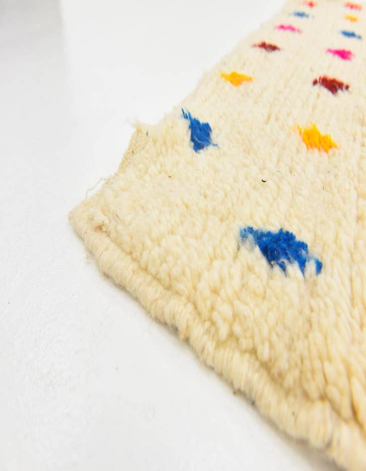 Detail image of  3' 4 x 4' 9  Hand Knotted Moroccan Wool Rug