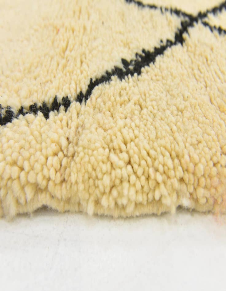 Detail image of  3' 4 x 4' 10  Hand Knotted Moroccan Wool Rug