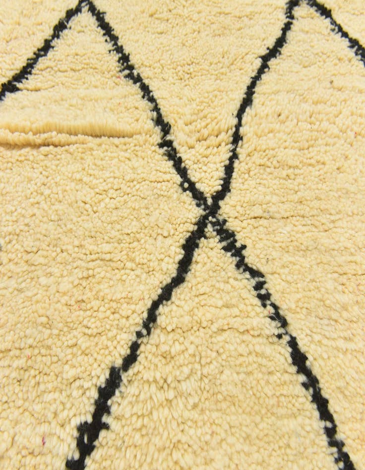 Detail image of  3' 4 x 4' 10  Hand Knotted Moroccan Wool Rug