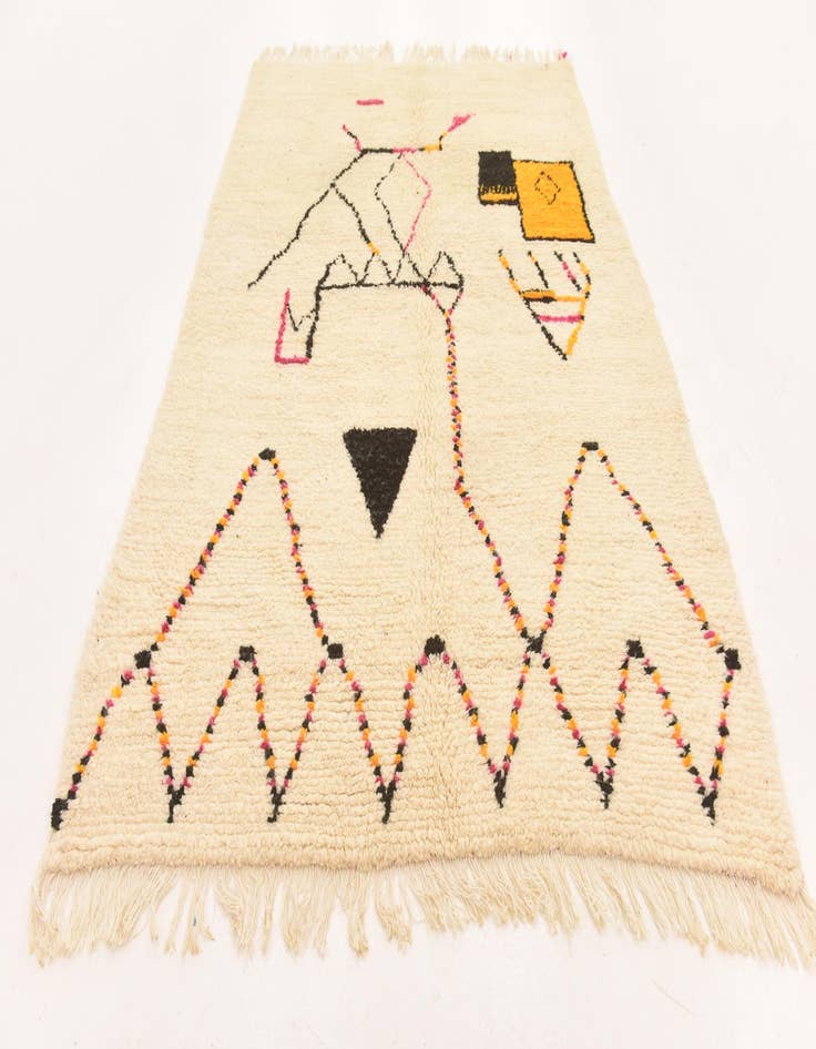 Detail image of  5' 3 x 8' 2  Hand Knotted Moroccan Wool Rug