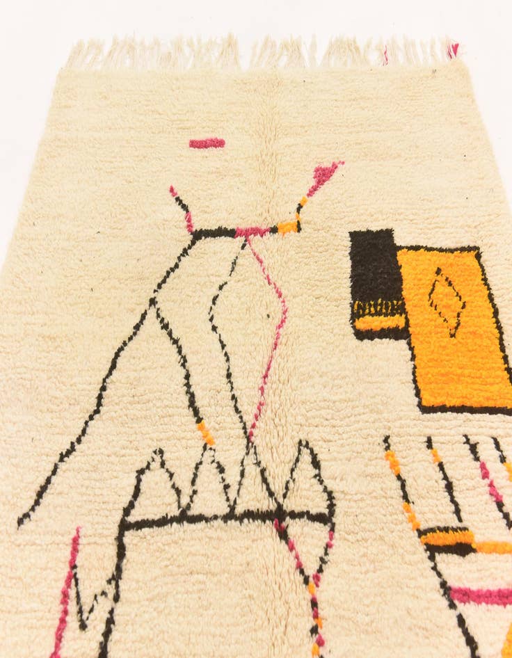 Detail image of  5' 3 x 8' 2  Hand Knotted Moroccan Wool Rug