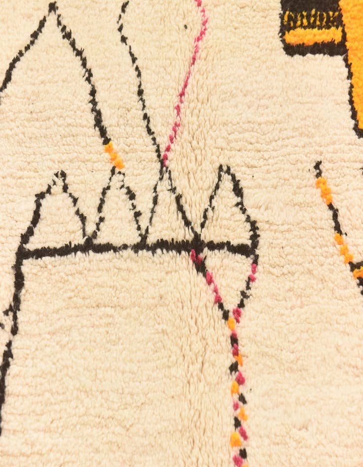 Detail image of  5' 3 x 8' 2  Hand Knotted Moroccan Wool Rug
