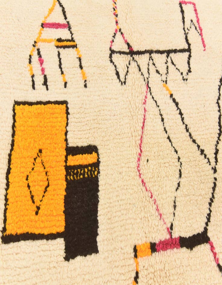 Detail image of  5' 3 x 8' 2  Hand Knotted Moroccan Wool Rug