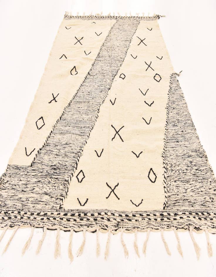 Detail image of  6' 3 x 10'  Hand Knotted Moroccan Wool Rug