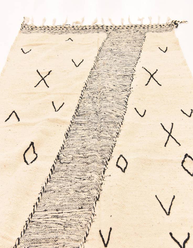 Detail image of  6' 3 x 10'  Hand Knotted Moroccan Wool Rug