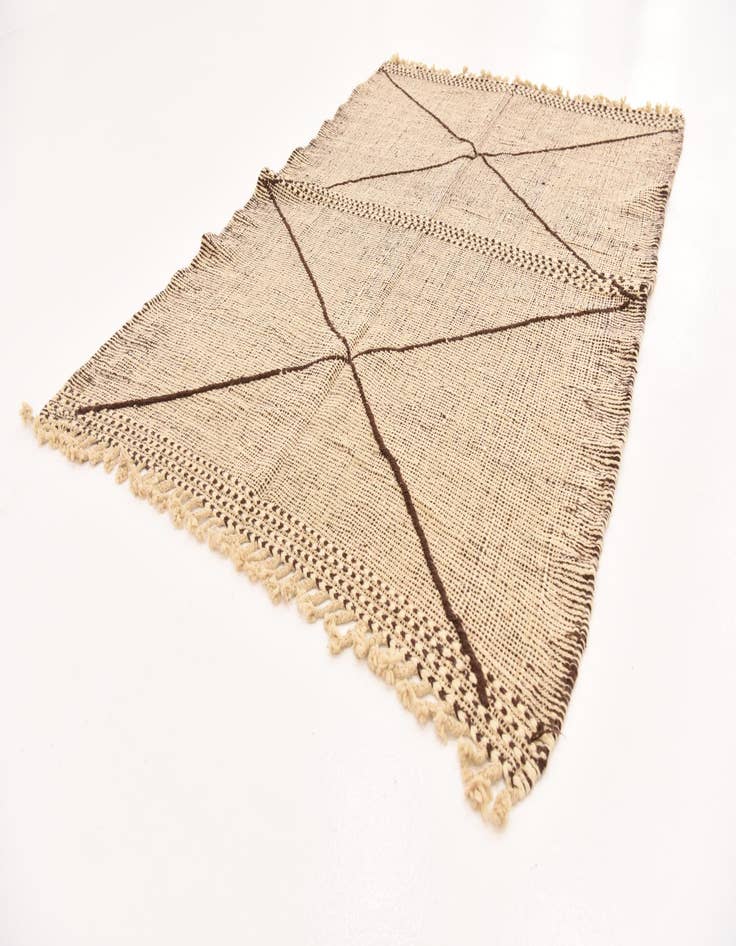 Detail image of  4' 11 x 7'  Hand Knotted Moroccan Wool Rug