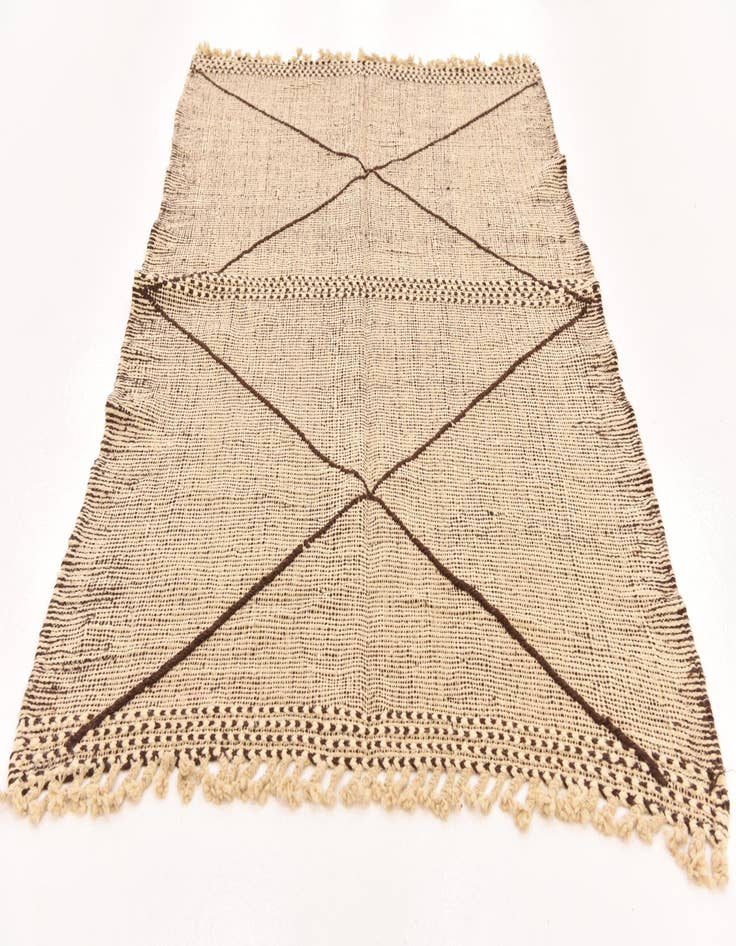 Detail image of  4' 11 x 7'  Hand Knotted Moroccan Wool Rug