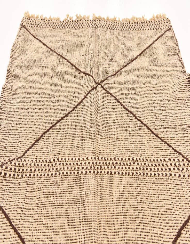 Detail image of  4' 11 x 7'  Hand Knotted Moroccan Wool Rug