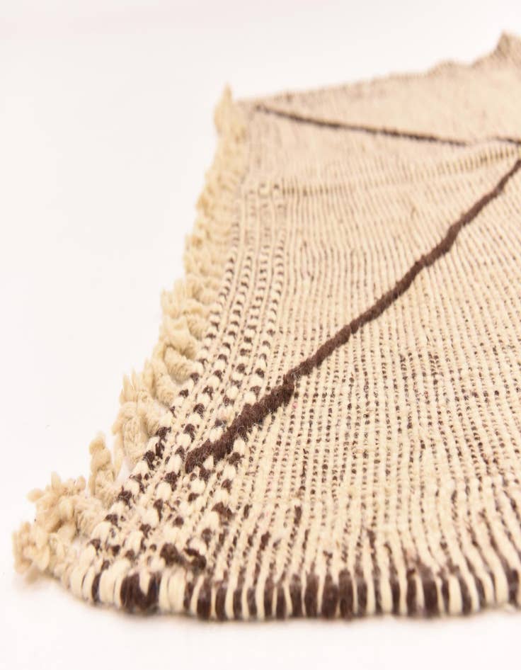 Detail image of  4' 11 x 7'  Hand Knotted Moroccan Wool Rug