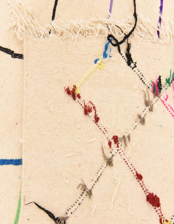 Detail image of  4' 7 x 7' 9  Hand Knotted Moroccan Wool Rug