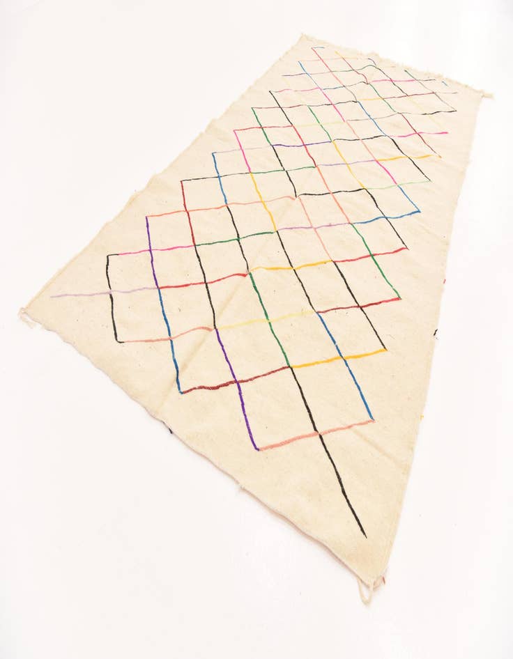 Detail image of  4' 7 x 7' 9  Hand Knotted Moroccan Wool Rug