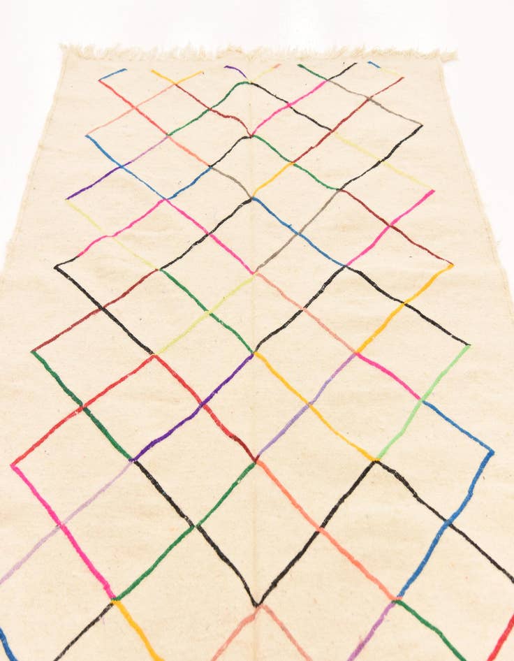 Detail image of  4' 7 x 7' 9  Hand Knotted Moroccan Wool Rug