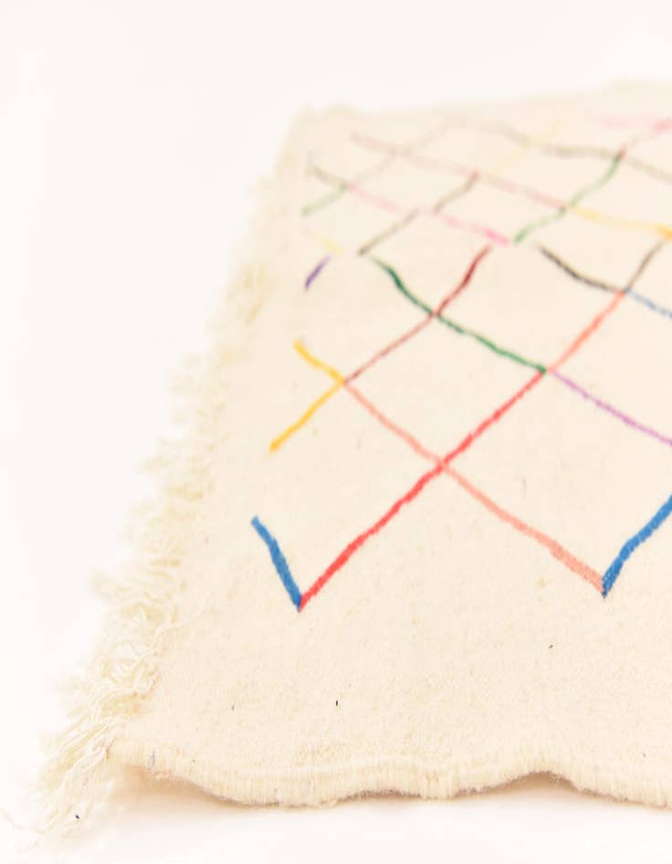 Detail image of  4' 7 x 7' 9  Hand Knotted Moroccan Wool Rug