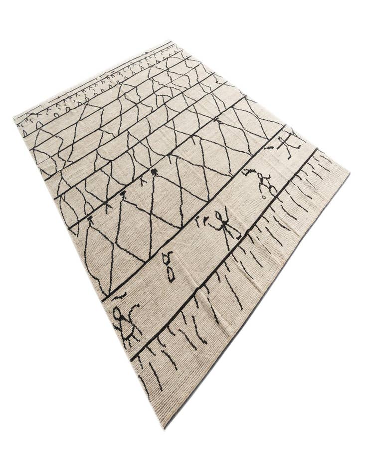 Detail image of  9' x 11'  Hand Knotted Moroccan Wool Rug