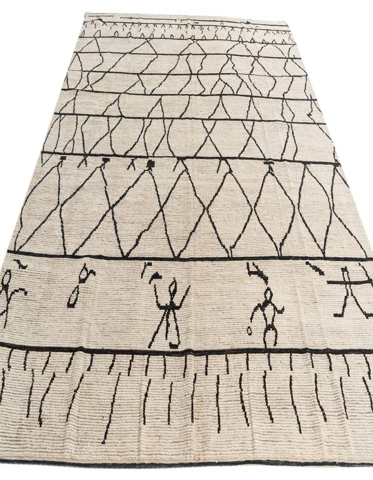 Detail image of  9' x 11'  Hand Knotted Moroccan Wool Rug