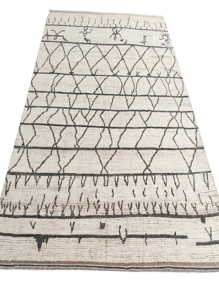 Detail image of  7' 8 x 10'  Hand Knotted Moroccan Wool Rug