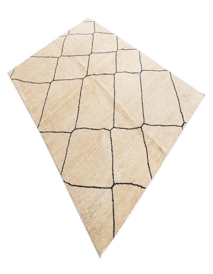 Detail image of  5' 5 x 8'  Hand Knotted Moroccan Wool Rug