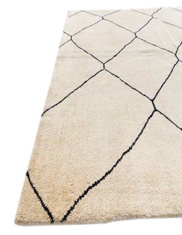 Detail image of  5' 5 x 8'  Hand Knotted Moroccan Wool Rug