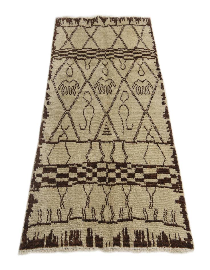 Detail image of  4' 1 x 6' 4  Hand Knotted Moroccan Wool Rug