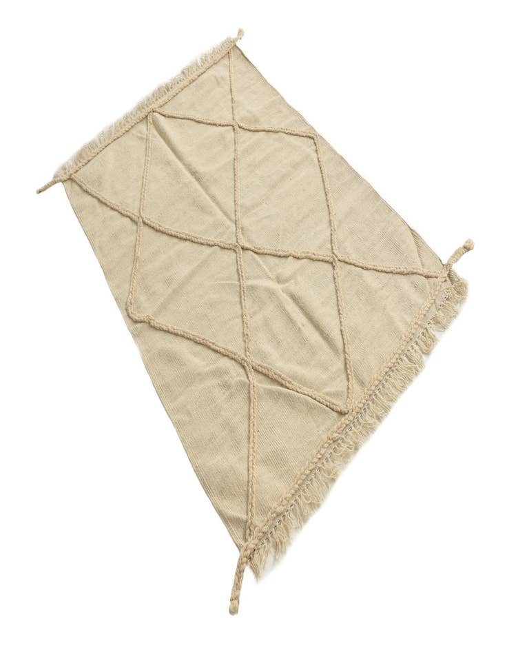 Detail image of  3' 5 x 5'  Hand Woven Moroccan Wool Rug