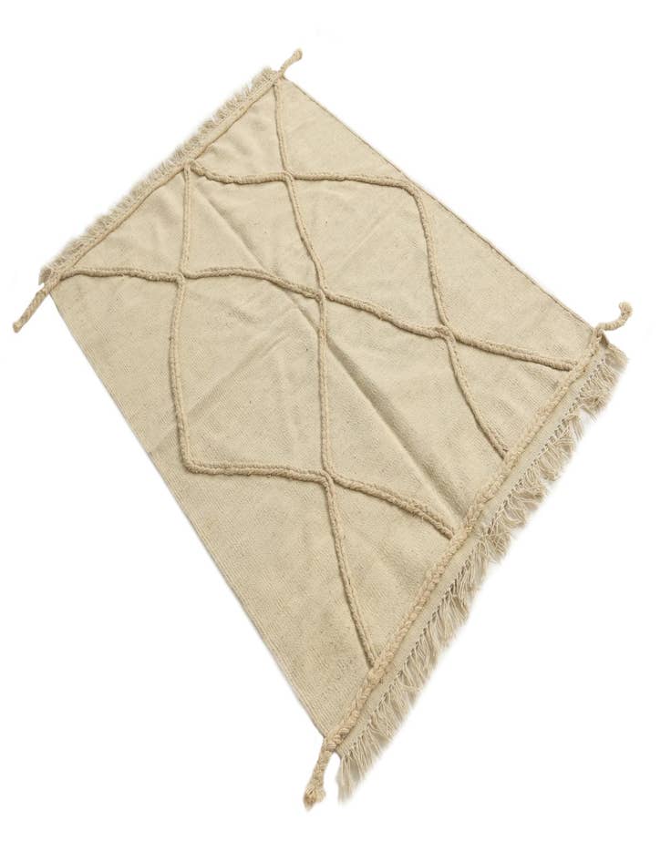 Detail image of  3' 6 x 5'  Hand Knotted Moroccan Wool Rug