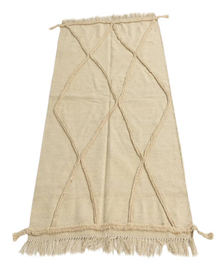 Detail image of  3' 6 x 5'  Hand Knotted Moroccan Wool Rug